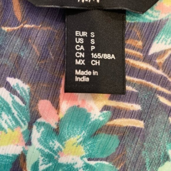 H&M Women Tropical Floral Caftan Swimsuit Summer Cover Up Size Small - Picture 5 of 9